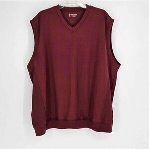 Pro Tour Performance Golf Mens Burgundy V-Neck Sweater Vest Size XXL